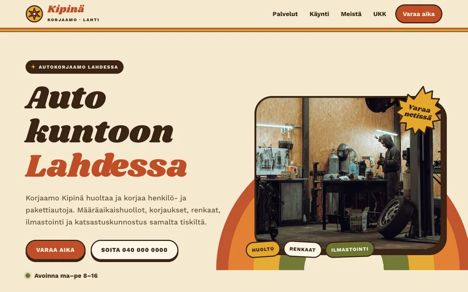 Aloituspohja: Autokorjaamo