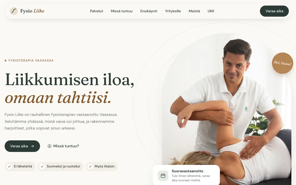 Aloituspohja: Fysioterapia