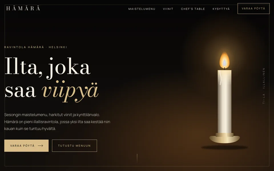 Aloituspohja: Fine dining -ravintola