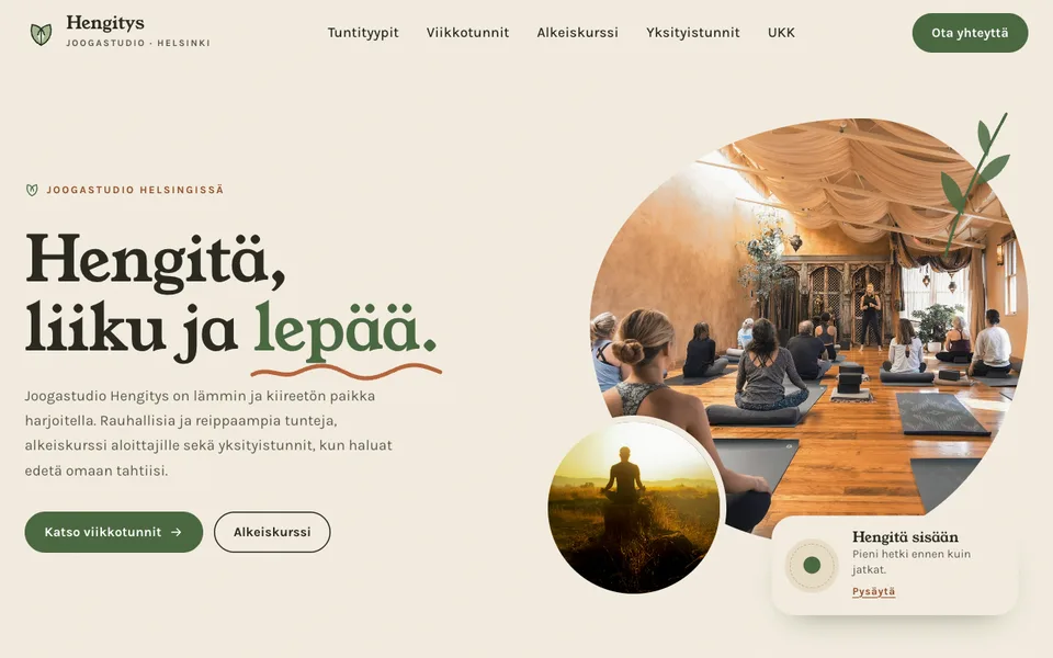 Aloituspohja: Joogastudio