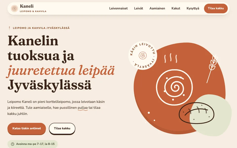 Aloituspohja: Leipomo ja kahvila