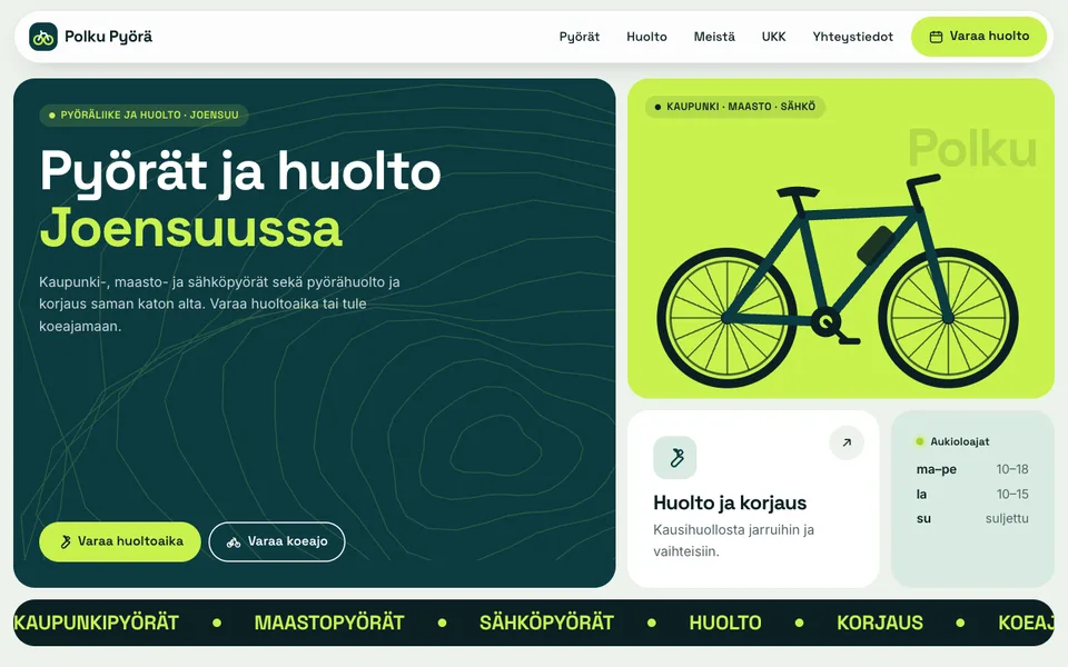 Aloituspohja: Pyöräkauppa