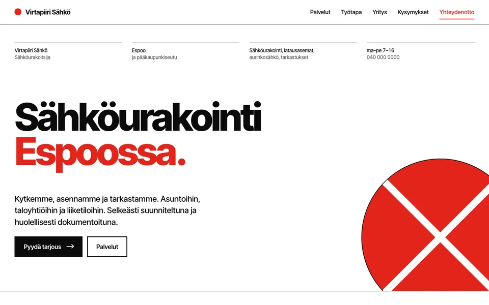 Aloituspohja: Sähköurakoitsija