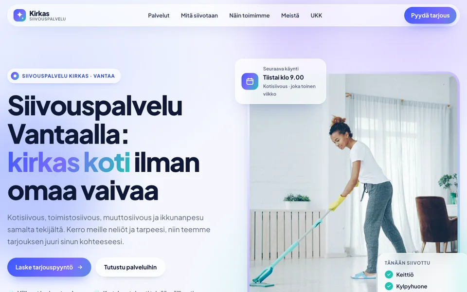 Aloituspohja: Siivouspalvelu
